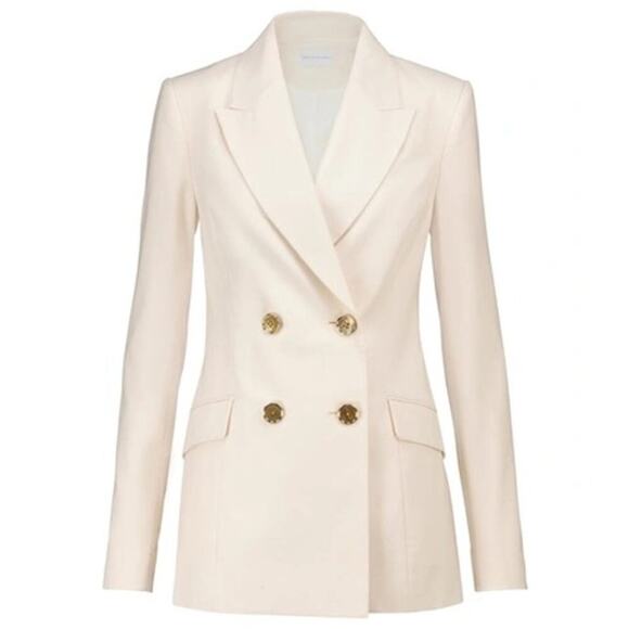Rebecca Vallance 6 Verano Double Breasted Blazer Cotton Linen Blend - Picture 2 of 12